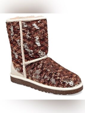 UGG Sequined short Cozy Boot - Copper Sparkle